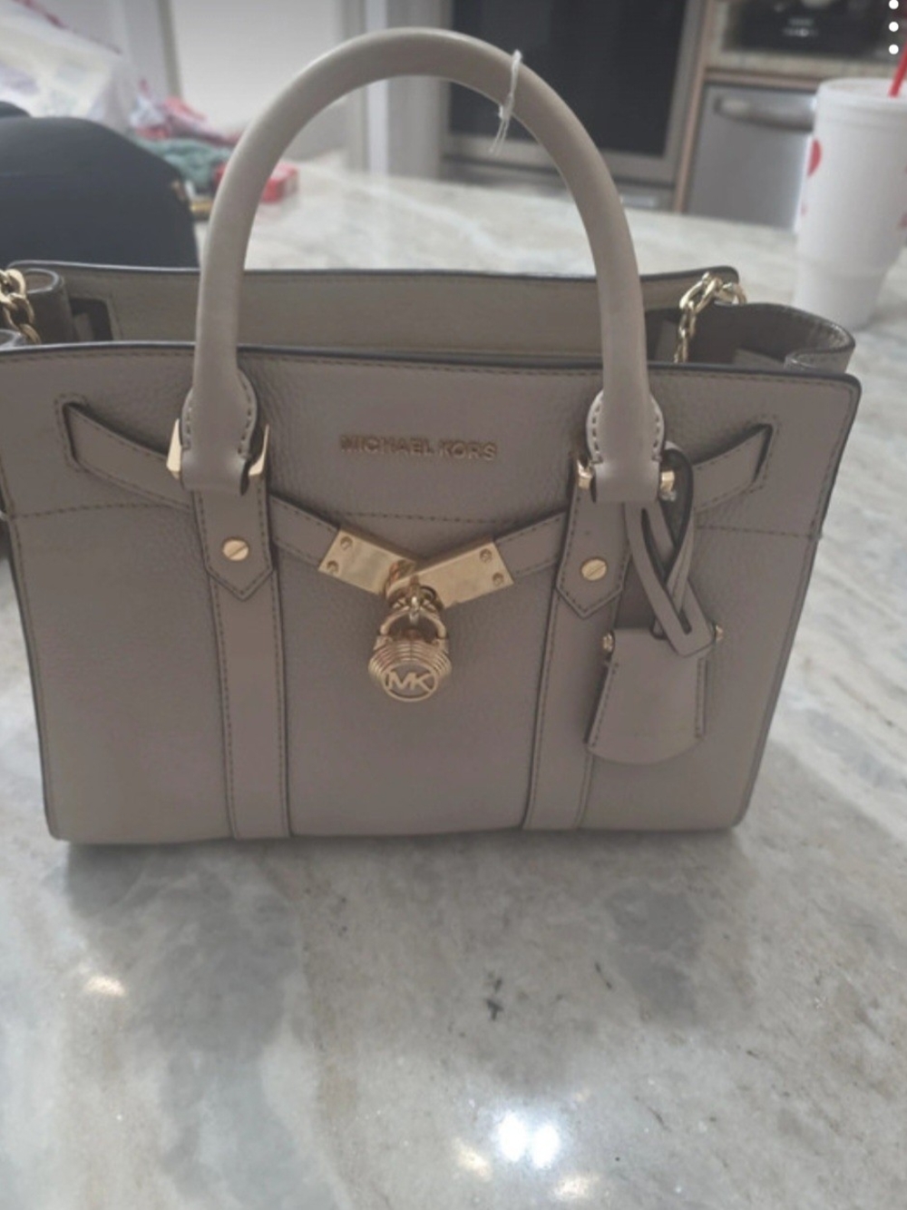 Michael Kors Beige Saffiano Leather Satchel